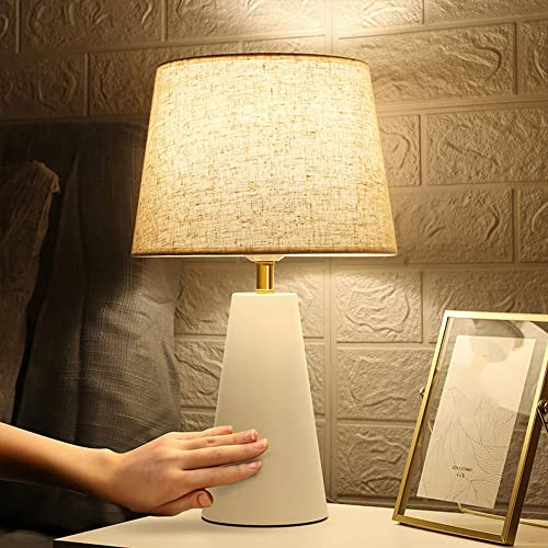 Lámpara de Mesa Elegante Pantalla de Tela
