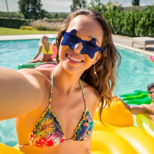 SUNOVELTIES 16 Star Rimless Sunglasses Retro Colored Party Glasses Bulk Gradient Transparent Fun Eyeglasses for Unisex Adult3