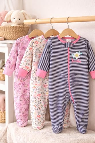 Image of TuddyBuddy Baby Girl's Cotton Printed Full Sleeves Sleepsuit /Footed Rompers for Baby Girl