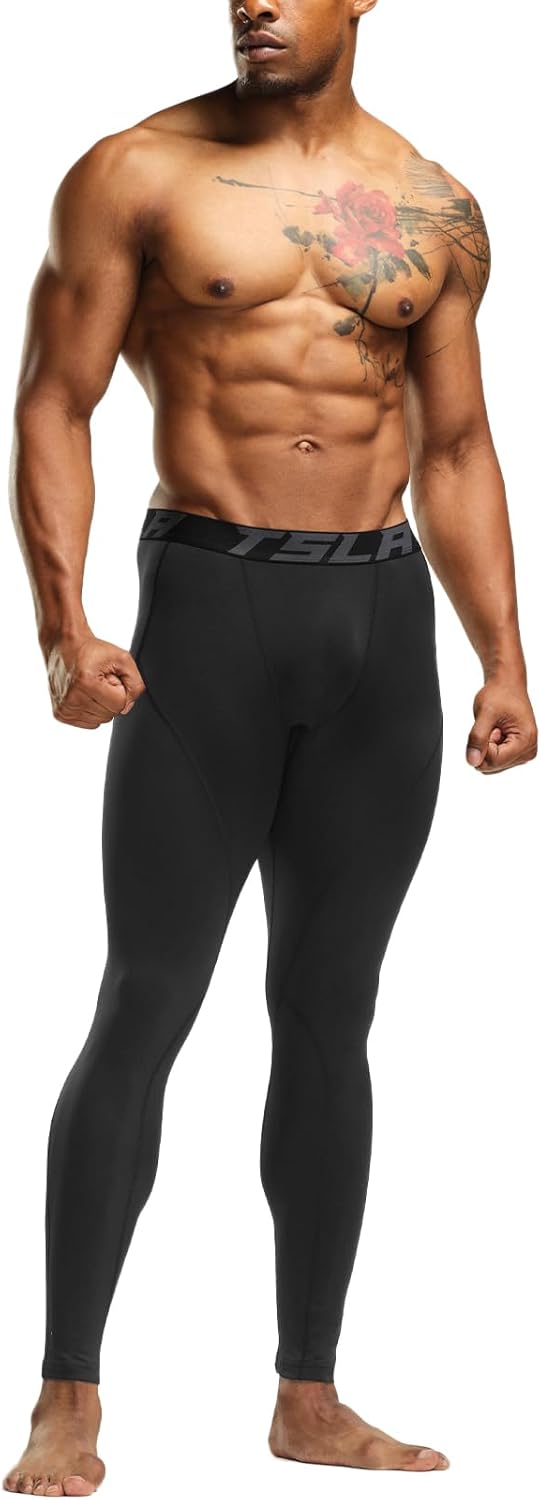 TSLA Men's Thermal Compression Pants, Athletic Sports Leggings & Running Tights, Wintergear Base Layer Bottoms - Image 8