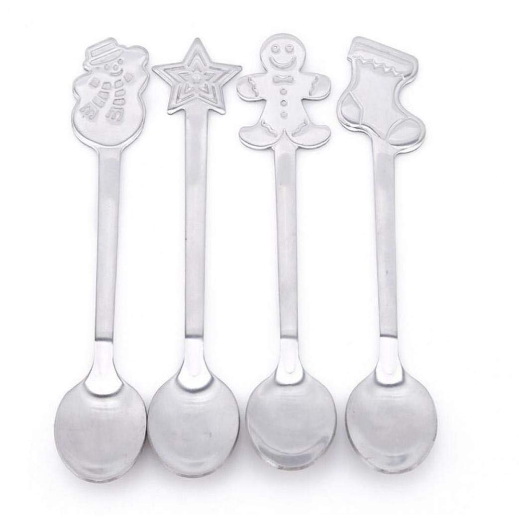 4pcs Stainless Steel Spoons Coffee Tea Dessert Mixing Spoons Christmas Stocking Fillers