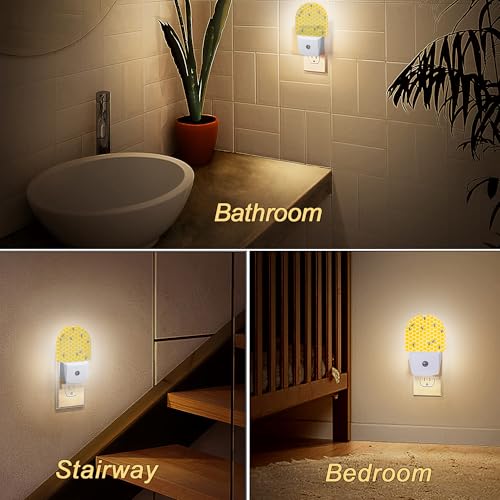 Image of Night Light,Yellow Beehive Bees Night Lights Plug Into Wall for Boys Girls,Lamp for Stairway /Hallway /Bedroom Sleep Friendly