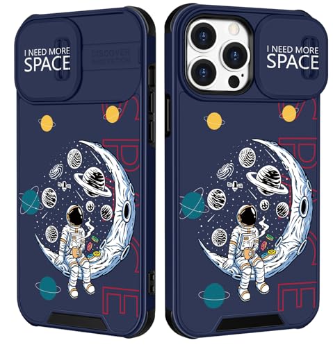 Image of Funermei (2in1 for iPhone 11 Pro Max Cases for Women Cute Girls Phone Cover Astronaut Fun Funny for Teen Boys Cartoon Space NASA Design with Camera Cover Funda for Apple for iPhone 11 Pro Max Case