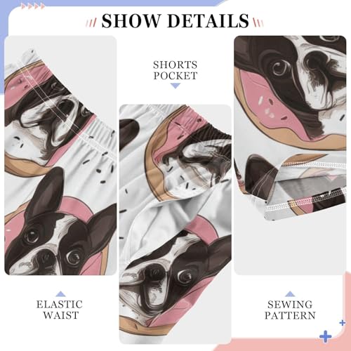 ZZXXB French Bulldogs Print Boys Long Pants Soft Trousers Elastic Waist Kids Lounge Bottoms with Pockets S-XL4