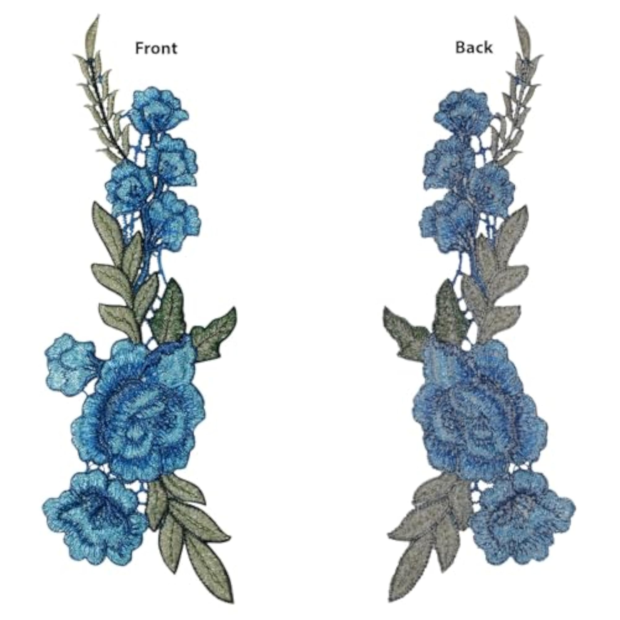 Flower Sew-On Embroidered Heat Transfer Patch Appliques for Clothes