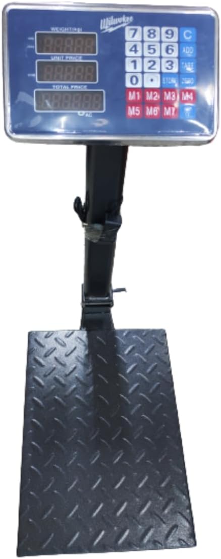 wilwokee Industrial Platform Scale Weight,Computing Digital Scale, with Accurate KG Price Calculator High-Definition Displa, Foldable Rechargable for Weighing Luggage Package Shipping (Capacity 150KG)