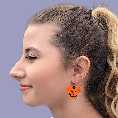Jack O Lantern Mouse Shaped Halloween Earrings for Women/Adults. Mouse Pumpkin Earrings2
