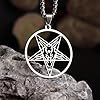 YAHOYA Men's Talisman Baphomet Stainless Steel Necklace Gothic Pagan Pentacle Satanic Goat Pendant Satanic Amulet Lucifer Jewelry #5