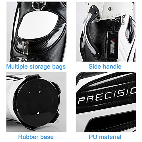 Yclty-Bolsa-Carrito-Golf-con-Soporte-para-Club-Bolsa-de-Golf-con-Carrito-de-Material-PU-Impermeable-con-Correa-para-el-Hombro-7-Bolsillos-Espacio-Grande