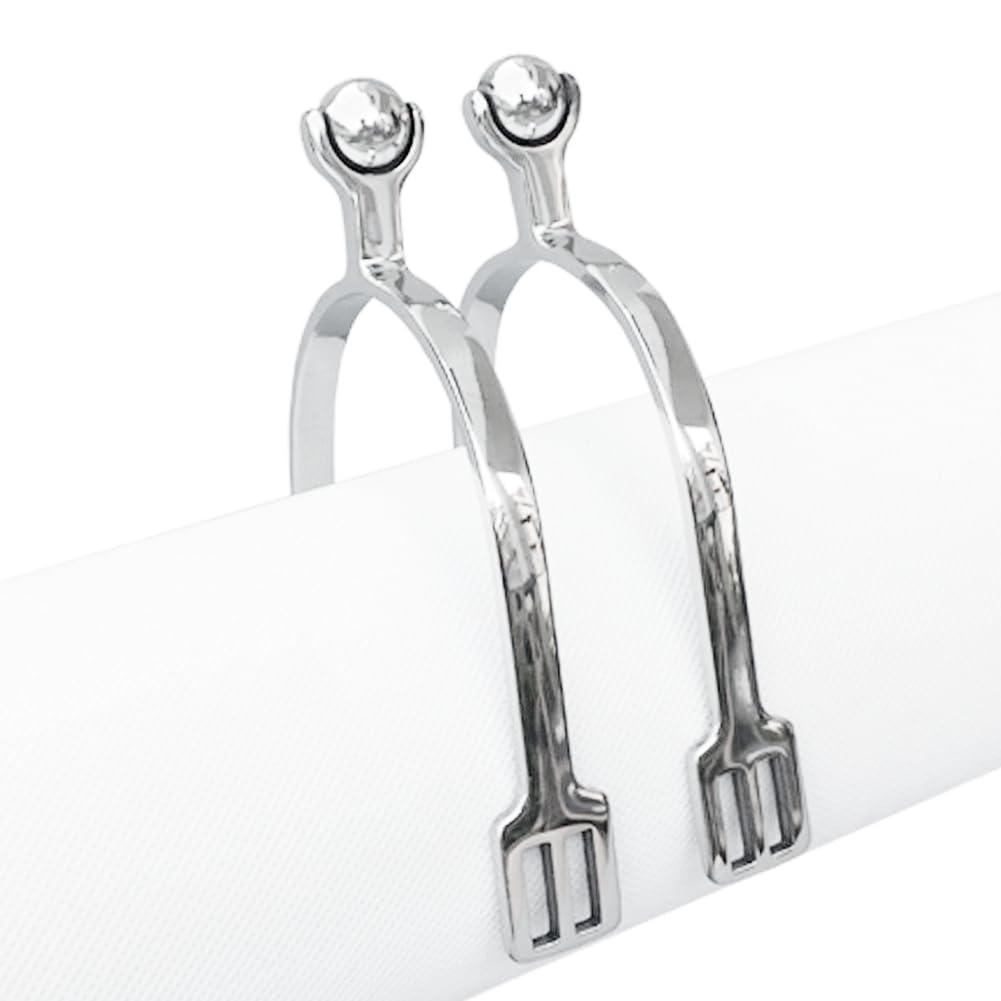 Espuelas de acero inoxidable para hombres y mujeres, cuello liso, suave, suave, para entrenamiento de caballos