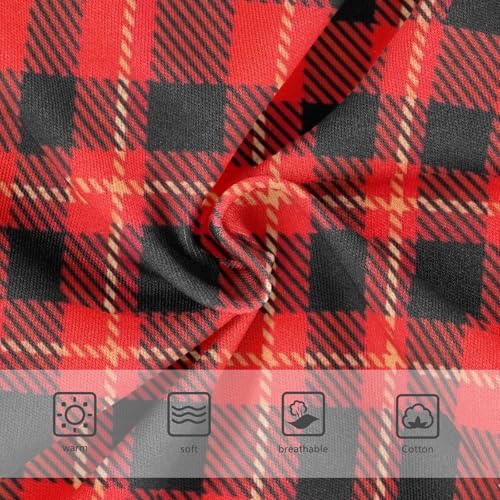 Toddler Panties, Red Black Tartan Plaid Cotton Girls Underwear, 2T–8 Years3