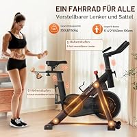 YAMO Heimtrainer Fahrrad mit Magnetwiderstand, Leises Ergometer – Ansicht 9