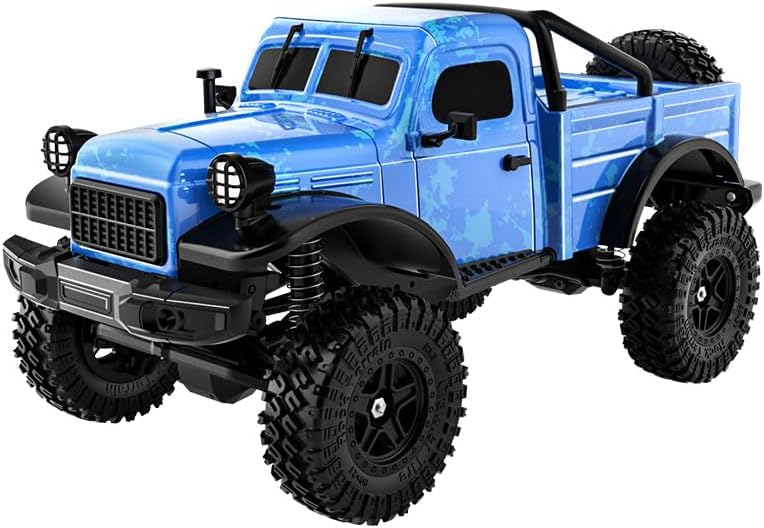 Hanll 1/18 Scale RC Pickup Truck with Realistic Body Design, LED Headlights, Powerful 4WD Off-Road Crawler with 370 Brushed Motor, Great Choice for RC Enthusiasts and Gifting（Blue）