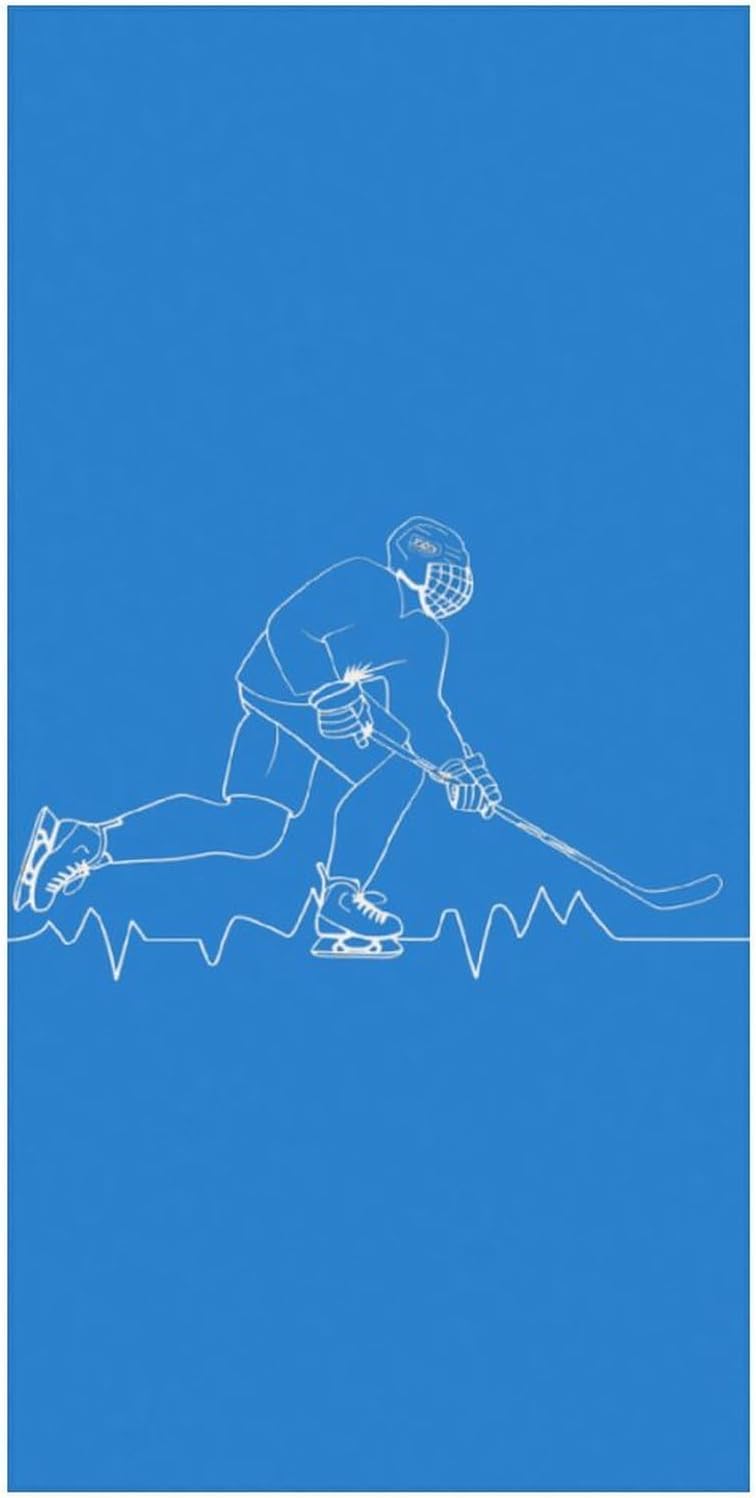 Heartbeat Ice Hockey Bath Towel Beach Towels Quick Dry Oversized Bath Blanket Highly Absorbent Towel for Women Men 160x80cm