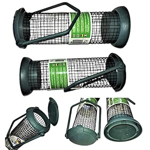 2 x pindakvoederdispenser, metaal, vogelvoederdispenser, wilde vogelvoeder, vogelvoederstation rattenveilig, peanuts, vogelvoederstation voor wilde vogels, voederzuil, voederdispenser, diameter 8 x hoogte 23,5 cm