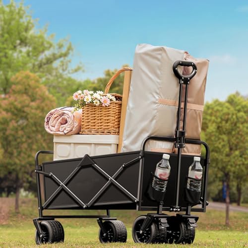 Carro plegable de gran capacidad resistente para transporte en actividades al aire libre 8