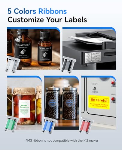 Image of NIIMBOT M3 Label Maker Machine with Tape, 3'' Bluetooth Thermal Transfer Sticker Printer for Small Business Clothing, Address, Cable Storage, Compatible with Phones & PC(Not for 4x6 Shipping Label)