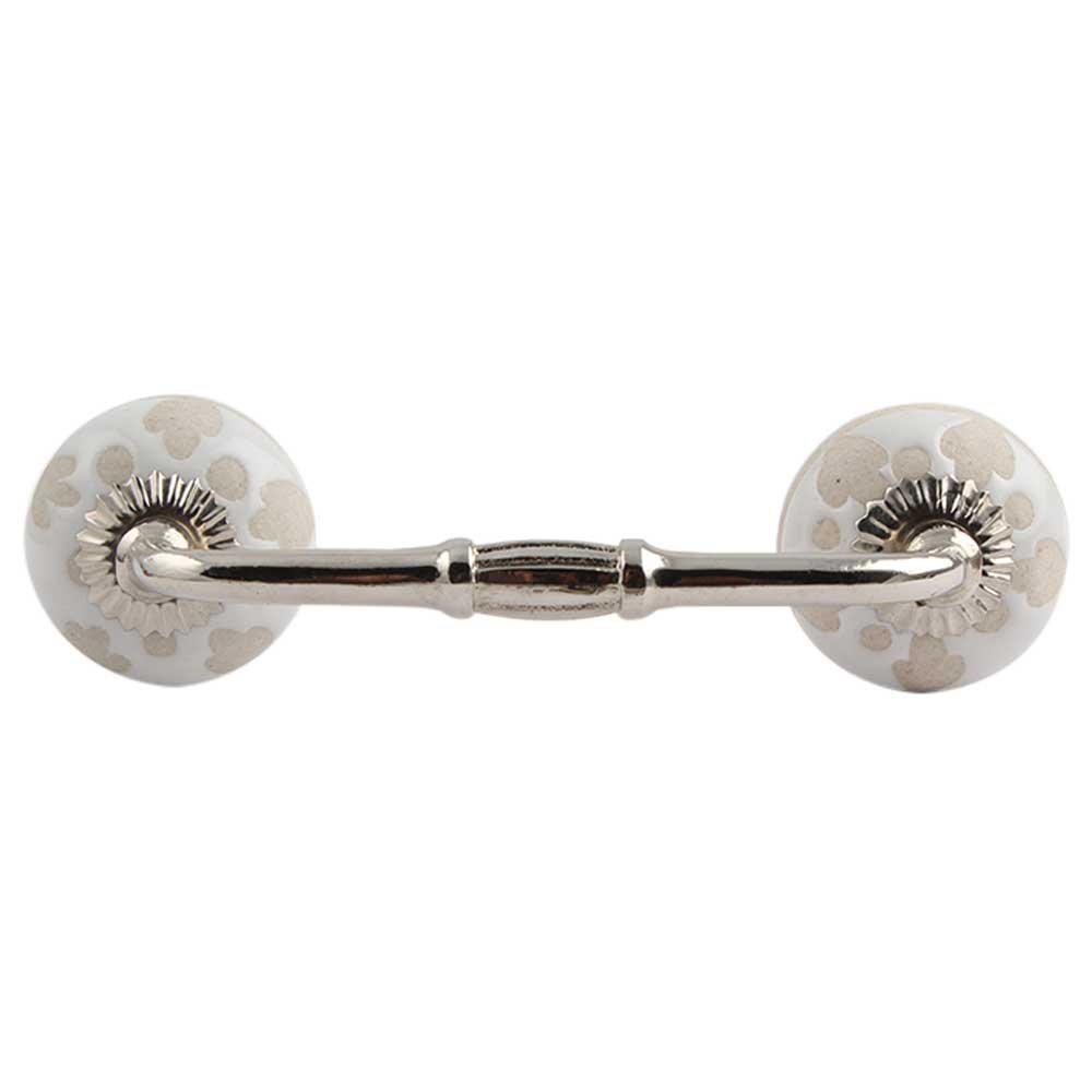 Indian-Shelf 1 Pack Ceramic Cream Drawer Pulls T Bar Vintage Kitchen Cabinet Handles Silver Hardware 4" Hole to Hole Dresser Door Handle -BH-58 (CK-1324) (B083XZWTVT) Amazon Price History, Amazon Price Tracker