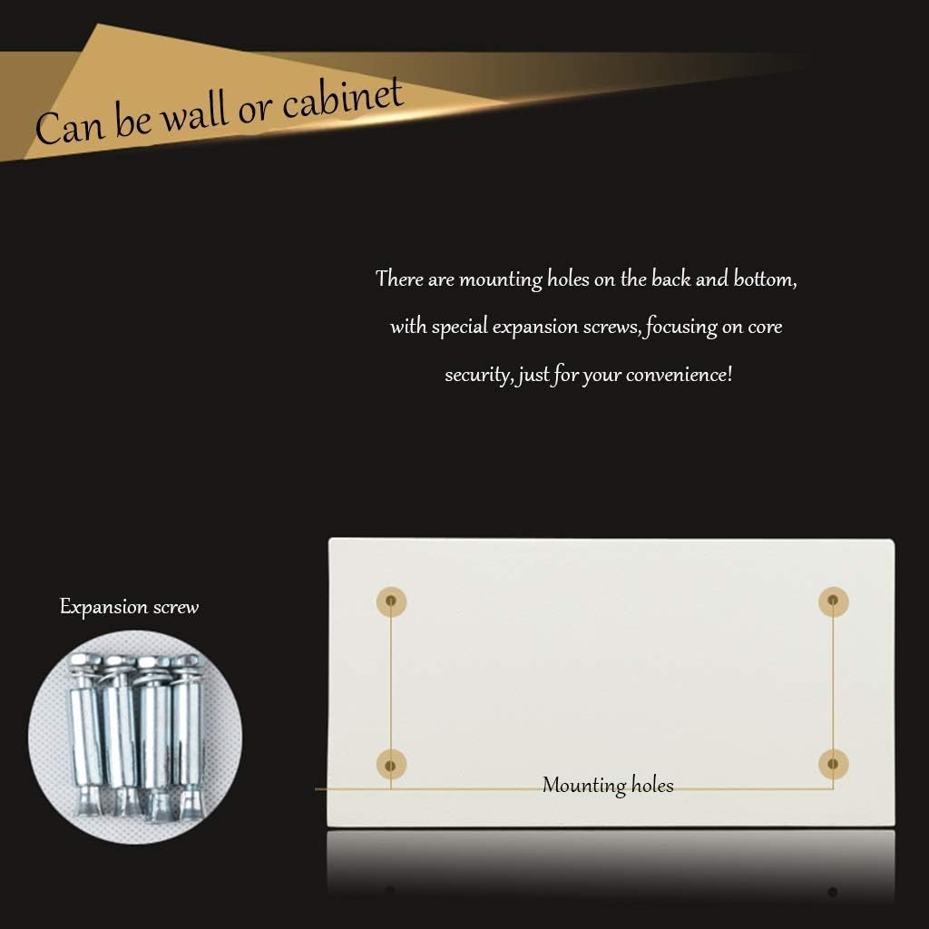 Security Cabinet Digital Safe Box with Emergency Override Key for Jewelry Money Document Home Office Hotel Wall Safes