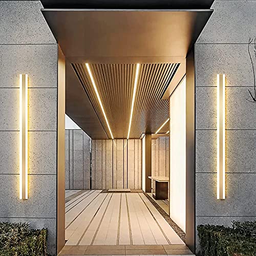 Luces de pared largas para terrazas y fachadas modernas con interruptor regulable 7