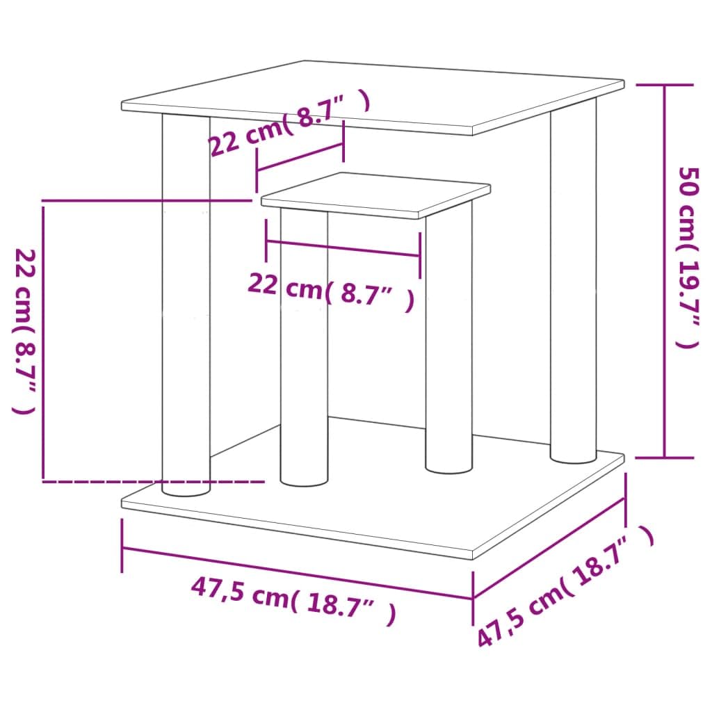 ShGaxin Słupki do drapania dla kota z kremowymi platformami 50 cm drapak dla kota, drapak dla kota, akcesoria dla kotów, wieża dla kotów, rozrusznik dla kotów, domek dla kota