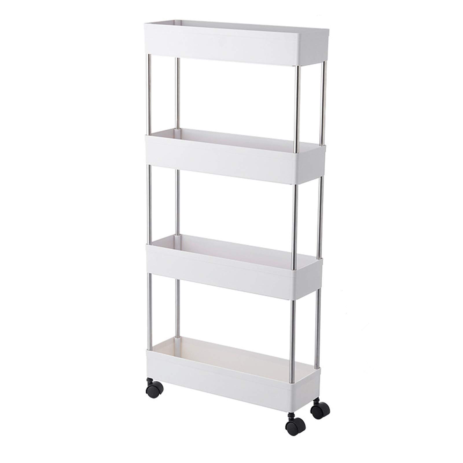 BigTron 4 Tier Storage Cart, Mobile Shelving Cart Bathroom Slim Rolling