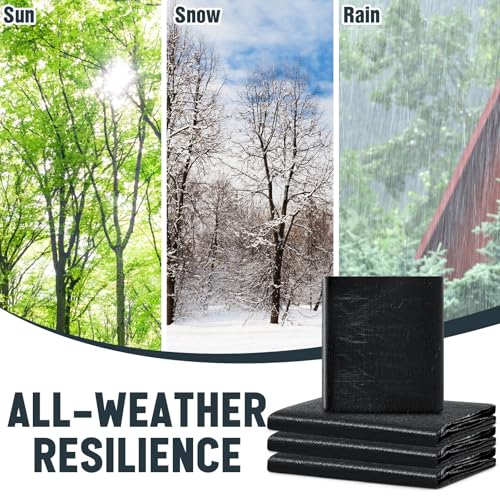 Image of 4 Pack 6 x 8 ft 5.5 Mil Large Tarps Heavy Duty Waterproof Tarp Multi Purpose Tent Cover for Home Boats Cars Camping Patio Furniture Roof Emergency Rain Protective Cover, Black