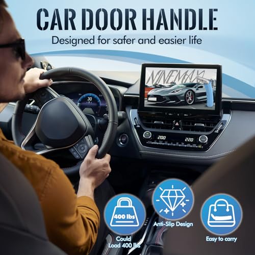 NINEMAX Einstiegshilfe Auto Senioren, Ausstiegshilfe Auto für Ältere Menschen, Haltegriff Autogriff Zum Aussteigen Mobilitätshilfe Grip Helfer,1 Stück (Hellblau)
