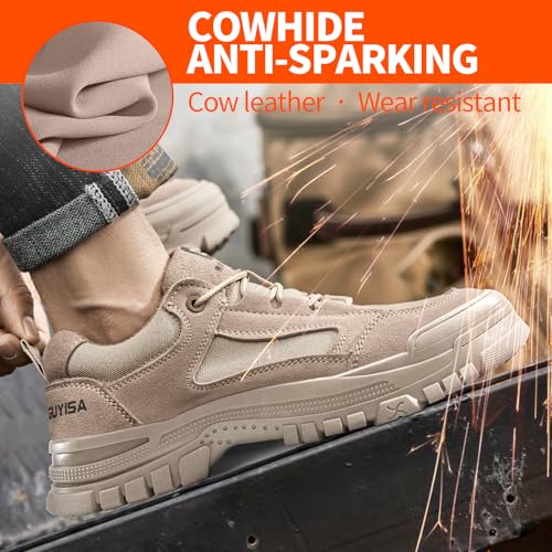 Image of Steel Toe Shoes for Men Puncture Proof Indestructible Industry Construction Work Shoes Lightweight Comfortable Breathable Steel Toe Safety Sneakers