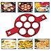 Flip Cooker Pancakes Mold - New Upgrade Silicone Pancake Molds 7 Circles Reusable Non Stick Egg Mold Ring pancake Maker for Kitchen - 2 Pack