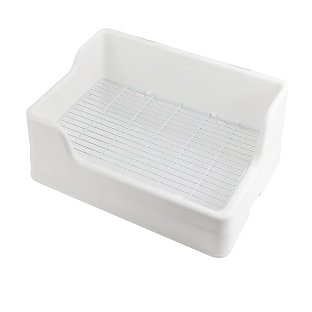 Homyl Bandeja Sanitaria para Conejos Caja de Arena Esquinera para Jaula con Rejilla Material Fácil de Limpiar…