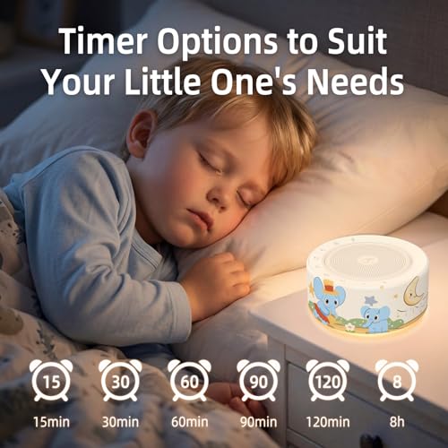Image of Kipcush White Noise Machine for Baby & Adults, Sleep Sound Machine with 30 Soothing Sounds, 8-Color Night Light, Memory Function, White Noise for Sleeping, Nursery, Office, Travel, Relaxation