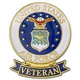 SHOP AWARDS AND GIFTS United States US Air Force Veteran Lapel Pin, Retirement and Service, Military Gifts, 1-1/8 inch, 1 Pack