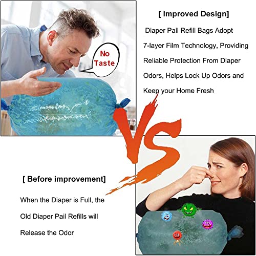 Diaper Pail Refill Bags 100% Lock Odor Compatible With Diaper Pail, 2240 Count - 8 Pack #TOP2