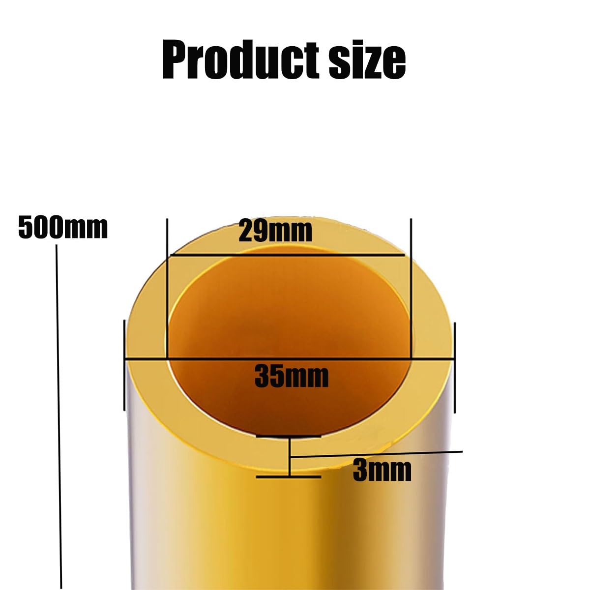 Messing-Rundrohre, Länge 500 mm, Außendurchmesser 35 mm, Wandstärke 1 mm – 3 mm, nahtlose Messing-Metallrohre, runde, hohle, gerade Rohre(35 * 3mm)