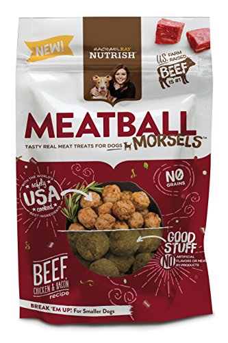 Rachael Ray Nutrish Meatball Morsels Grain Free Dog Treats, Beef, Chicken & Bacon Recipe, 3 oz. Bag Sample