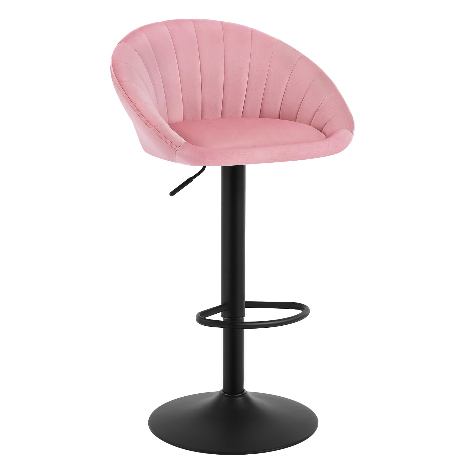 WOLTU 1 Barkruk hoogte verstelbaar Barstoel in Fluweel, fauteuil draaibaar comfortabel,Roze BH222rs-1