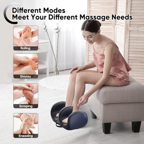 Image of YOGIMOONI Shiatsu Foot Massager Machine With Heat,Foot And Calf Massager,Delivers Relief For Tired Muscles And Plantar,Deep Tissue Massager,Pain Relief,Promotes Blood Circulation Gifts For Women Men