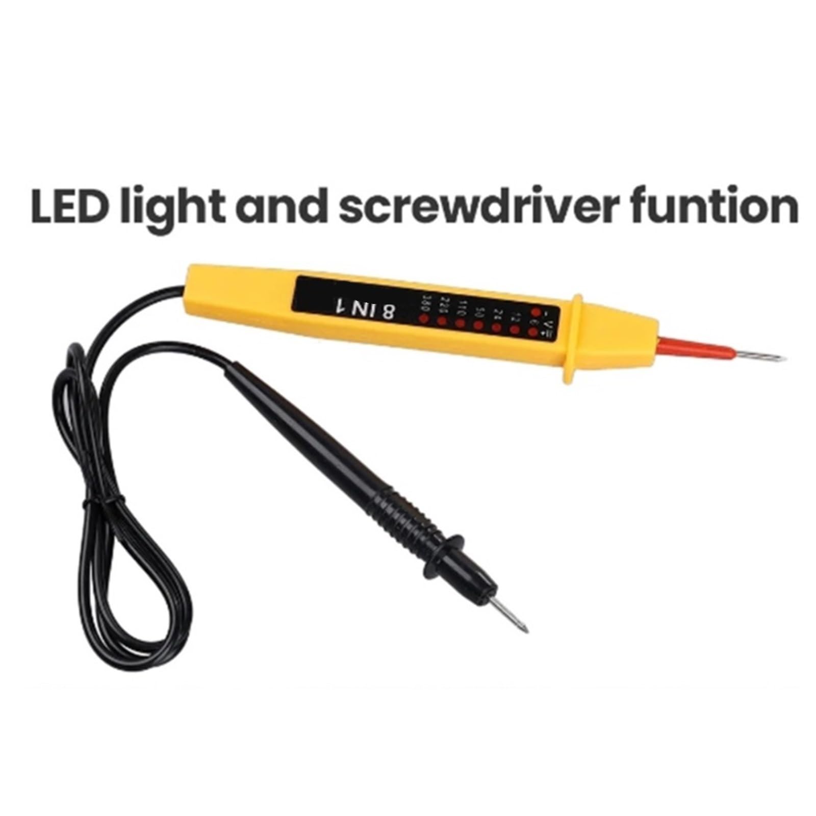 Comprobador de voltaje, 2 Comprobadores De Voltaje 8 En 1 For Automóviles, Con Luces LED Y Sensores For Electricistas,Herramienta eléctrica automotriz