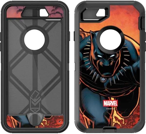 Skinit Decal Phone Skin Compatible with OtterBox Defender iPhone 7 - Officially Licensed Marvel Black Panther Night Time Watch Design