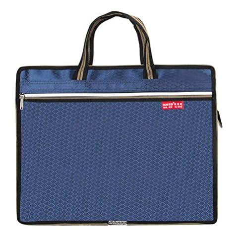 Portable File Bag Zipper Oxford Business Briefcase Bag Expanding File Folder Organizer A4 Documents Bag for Office Meetings Travel Cover
