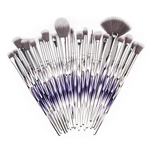 20 pinceaux de maquillage professionnels MZ101474 avec manche diamant