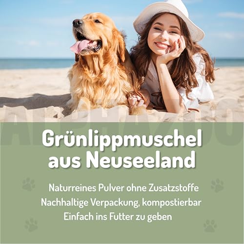 alphazoo Grünlippmuschel Hund, Katze & Meerschweinchen UVM. I Neuseeländisches Grünlippmuschel Pulver 100 g I Natürliches Gelenkpulver in Vollfett-Qualität