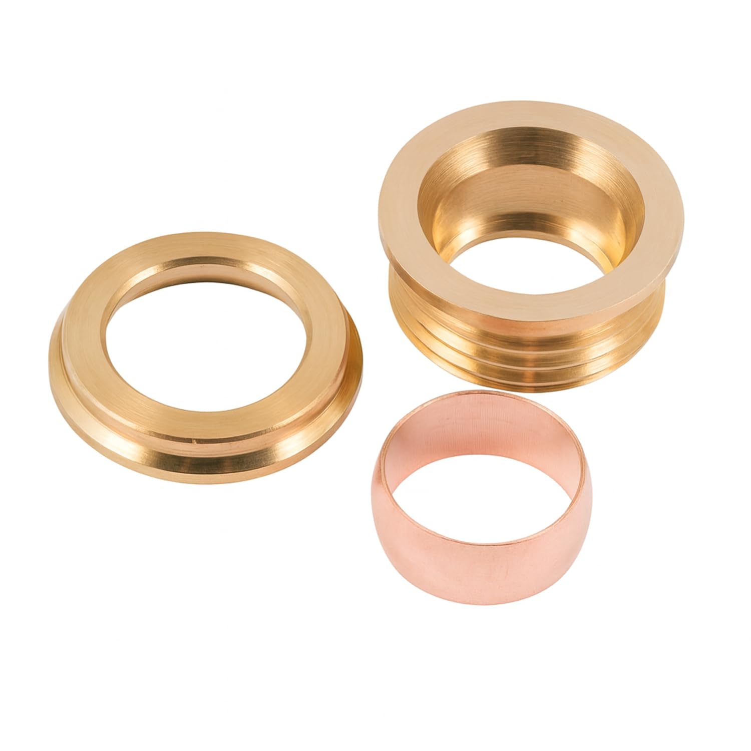 Xcel Home Brass Westco 42Mm X 22Mm 3-Part Reducing Set – Bush, Support Ring & Copper Olive For Compression Pipe Size Reduction