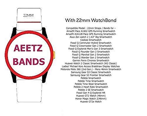 Image of AEETZ 22mm Width Soft Silicon Sports Band Strap Compatible with Samsung Galaxy S3 Frontier, Classic /Galaxy Watch 46mm /Huawei Watch GT2(46mm) /Honor Magic Watch 2(46mm) /Huawei GT2e - Black Green