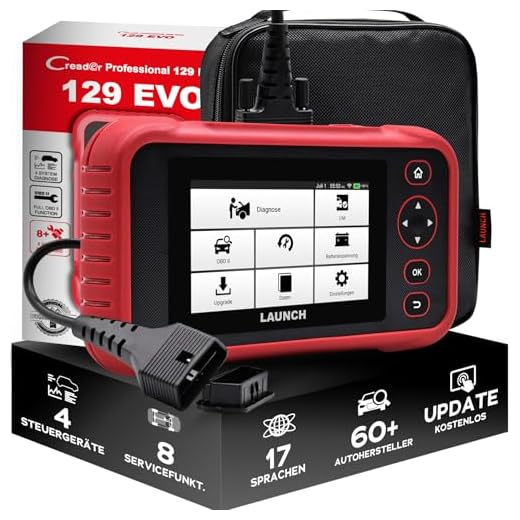 LAUNCH Europe CRP 129 EVO OBD2 Diagnosegerät Auto Auslesegerät Kfz-Diagnose EOBD Tester 4 Systemen Motor, ABS, SRS, Automatik Getriebe + 8 Service Funktionen mit Touchscreen WiFi kostenlose Update