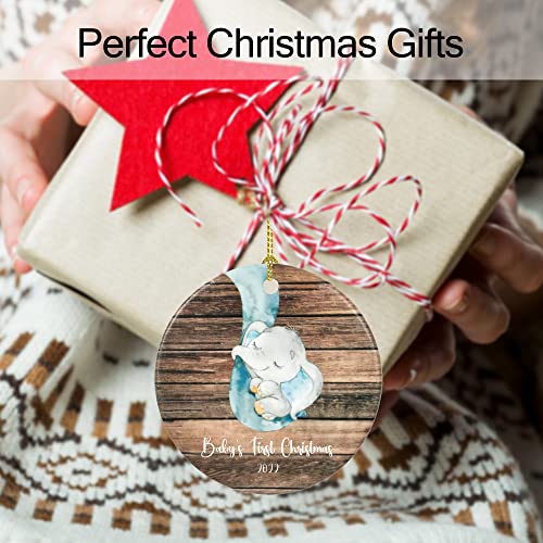 Baby First Christmas Ornament 2022,First Christmas Baby Ornament 2022, Baby's 1St Christmas, 3" Ceramic Elegant Christmas Hanging Ornaments #TOP6