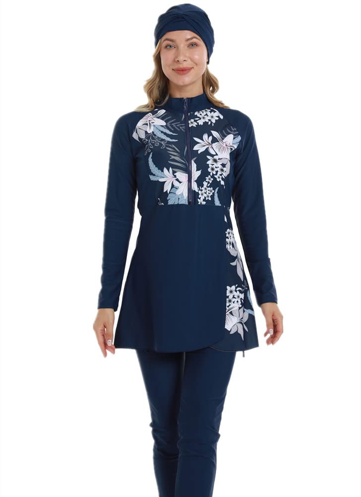 Costume intero da bagno Burkini per le donne modesto costume da bagno islamico per ragazze taglie forti