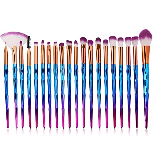 Topotter Makeup Brush Set, 20PCS Professional Makeup Brushes Make Up Kit Cosmetics Brushes With Soft Hair Foundation Powder Concealers Eyeshadows Lip For Halloween Christmas Party (Dia-Purple) Topotter Makeup Brush Set, 20PCS Professional Makeup Brushes Make Up Kit Cosmetics Brushes With Soft Hair Foundation Powder Concealers Eyeshadows Lip For Halloween Christmas Party (Dia-Purple)