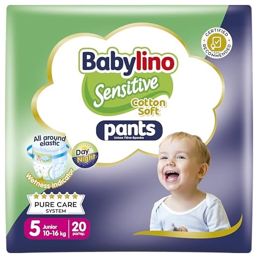 Babylino Sensitive Cotton Soft Windeln Größe 5, Pants Junior (10-16 kg), 20 Stück